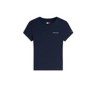 Tommy Jeans T-shirt 'Logo Slim' bleu marine / blanc, Taille XS
