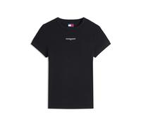 Tommy Jeans T-shirt 'Logo Slim' noir / blanc, Taille XS-S