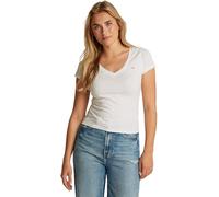 Tommy Jeans T-Shirt Manches Courtes Femme Slim Col en V, Blanc (Ecru), M