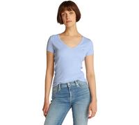 Tommy Jeans T-Shirt Manches Courtes Femme Slim Col en V, Bleu (Sweet Blue), XS