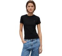 Tommy Jeans T-shirt Femme Slim Col ras-du-cou Manches courtes Noir Taille M