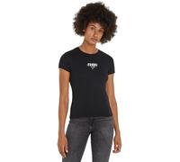 Tommy Jeans T-Shirt Manches Courtes Femme Slim Col Ras-du-Cou, Noir (Black), XXS