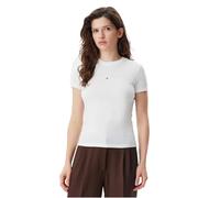 Tommy Jeans T-Shirt Manches Courtes Femme Tonal Linear Tee Slim Fit, Blanc (Ecru), L