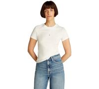 Tommy Jeans T-Shirt Manches Courtes Femme Tonal Linear Tee Slim Fit, Blanc (Ecru), M