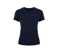 Tommy Jeans T-Shirt Manches Courtes Femme Tonal Linear Tee Slim Fit, Bleu (Dark Night Navy), XS