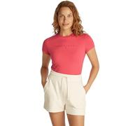 Tommy Jeans T-Shirt Manches Courtes Femme Tonal Linear Tee Slim Fit, Rouge (Amour), S