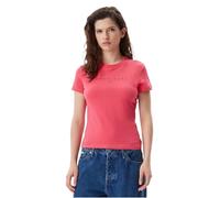 Tommy Jeans T-Shirt Manches Courtes Femme Tonal Linear Tee Slim Fit, Rouge (Amour), XL