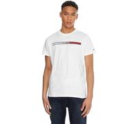Tommy Jeans T-Shirt Manches Courtes Homme Essential Flag Tee Col Ras-du-Cou, Blanc (White), S