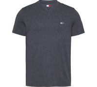 Tommy Jeans T-Shirt Manches Courtes Homme Jaspe Col en V, Bleu (Dark Night Navy HTR), S