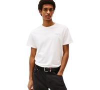Tommy Jeans T-Shirt Manches Courtes Homme Linear Chest Tee Slim Fit, Blanc (Ecru), XL