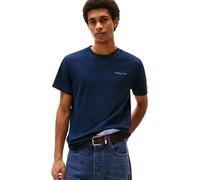 Tommy Jeans T-shirt homme TJM Slim Linear Chest Manches courtes Coupe slim Bleu foncé Taille S