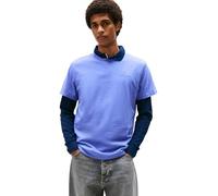Tommy Jeans T-Shirt Manches Courtes Homme Linear Chest Tee Slim Fit, Bleu (Soft Sapphire), XL