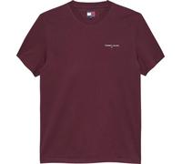 Tommy Jeans T-Shirt Manches Courtes Homme Linear Chest Tee Slim Fit, Rouge (Red Wine), 3XL