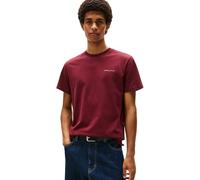 Tommy Jeans T-Shirt Manches Courtes Homme Linear Chest Tee Slim Fit, Rouge (Red Wine), S