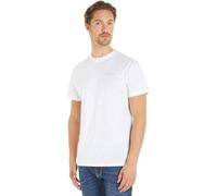 Tommy Jeans T-Shirt Manches Courtes Homme Slim Col Ras-du-Cou, Blanc (White), 3XL