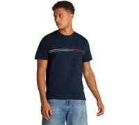 Tommy Jeans T-Shirt Manches Courtes Homme Slim Entry Graphic Tee en Coton, Bleu (Dark Night Navy), XL