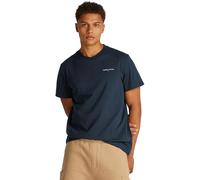 Tommy Jeans T-Shirt Manches Courtes Homme Slim Linear Chest Tee avec Col Ras-du-Cou, Noir (Black), XXL