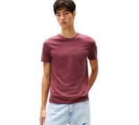 TOMMY JEANS T-Shirt Manches Courtes Homme Tee Col Ras-du-Cou, Rouge (Red Wine HTR), S