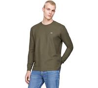 Tommy Jeans T-Shirt Manches Longues Homme Regular Fit Waffle Col Ras-du-Cou, Vert (Fatigue Green), XXL