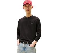 Tommy Jeans T-Shirt Manches Longues Homme Slim Chest Linear en Coton, Noir (Black), XL