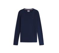 Tommy Jeans T-shirt manches longues Original côtelé coton bio Bleu M Homme