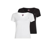 Tommy Jeans Dw0dw21367 Short Sleeve V Neck T-shirt 2 Units Blanc,Noir M Femme