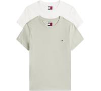 Tommy Jeans T-Shirts Manches Courtes Lot de 2 Femme avec Col Ras-du-Cou, Multicolore (Ecru/Misty Sage), XXS