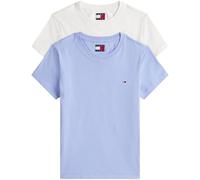 Tommy Jeans T-Shirts Manches Courtes Lot de 2 Femme avec Col Ras-du-Cou, Multicolore (Ecru/Vinatage Iris), XS