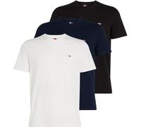 Tommy Jeans T-Shirts Manches Courtes Lot de 3 Homme en Coton, Multicolore (Ecru/Black/Dark Night Navy), XS