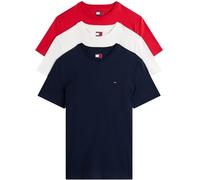 Tommy Jeans T-Shirts Manches Courtes Lot de 3 Homme en Coton, Multicolore (Ecru/Dark Night Navy/Sphre Red), 4XL