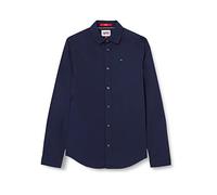 Tommy Jeans TJM Original Stretch Shirt DM0DM04405 Chemises à Manches Longues/Hauts tissés, Bleu (Black Iris), XXS Homme