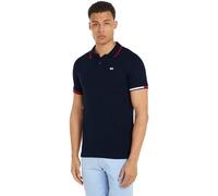 Tommy Jeans TJM REG Flag Cuffs Polo, Polos S/S Homme, Dark Night Navy,