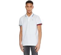 Tommy Jeans TJM REG Flag Cuffs Polo, Polos S/S Homme, White,