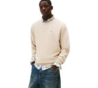 Tommy Jeans TJM Reg S Flag Crew Ext Dm0Dm20741 Sweat-Shirt à Enfiler, Beige (Gulf Sand), M Homme