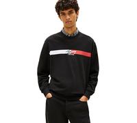 Tommy Jeans TJM Reg Sign Stripe Cnck Ext DM0DM23019 Pull Sweat-Shirt, Noir (Noir), M