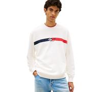 Tommy Jeans TJM Reg Sign Stripe Cnck Ext Dm0dm23019 Sweat-Shirt à Enfiler, White (Ecru), XS Homme