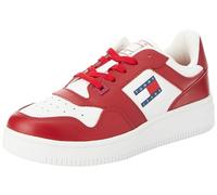 Tommy Jeans TJM Retro Basket ESS, Baskets à Semelle Cuvette, Medium Red,
