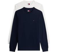 Tommy Jeans TJM Slim 2PACK L/S EXT DM0DM22148 L/S T-Shirt Homme Multicolore (Ecru/Dark Night Navy), M, Multicolore (écru/Bleu Marine foncé), M