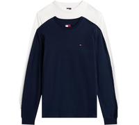 Tommy Jeans TJM Slim 2Pack L/S Ext Dm0Dm22148 T-Shirt, Multi (Dark Night Navy/Ecru), 3XL Grande Taille Homme