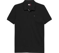Tommy Jeans TJM Slim Placket Polo EXT S/S Polo Homme, Black (Black), S