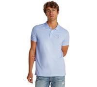 Tommy Jeans TJM Slim Placket Polo EXT S/S Polo Homme, Blue (Sweet Blue), S