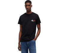 Tommy Hilfiger, Homme, Tops, Noir, Taille: XL Signature Logo Slim Jersey T-Shirt