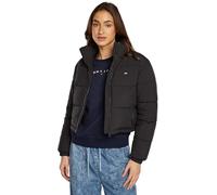 Tommy Jeans Doudoune courte femme noire – polyester recyclé, col montant, fermeture zip – L