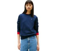 Tommy Jeans TJW REG S Flag Crew DW0DW19959 Sweat-Shirt à Enfiler, Blue (Dark Night Navy), XXS Women's