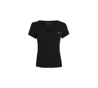 Tommy Jeans Tjw Slim Essential Rib V SS Dw0Dw17385 Autres Hauts, Black (Black), XS Femme