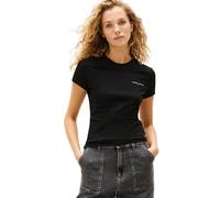 Tommy Jeans Tjw Slim Linear SS Tee Ext Dw0Dw21164 T-Shirt S/S, Black (Black), S Women's