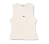 Tommy Jeans TJW Slim Script Rib Tank Top Autres T-Shirts, Blanc, XXS, Blanc (Blanc Ancien), XXS