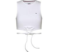 Tommy Jeans TJW ULTR CRP Tie Top DW0DW15662 Autre Maille, Blanc (Blanc), L Femme