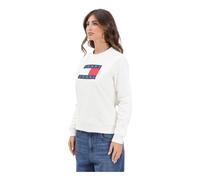 Tommy Jeans - Tonal Flag SweaT-shirt - Femme - Sweatshirts et sweats à capuche - Blanc - Taille: 36 FR