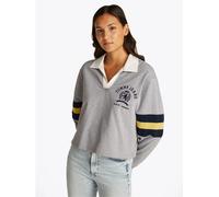 Tommy Jeans Varsity Crest Rugby Sweater Grey Htr 8 (XS) Female